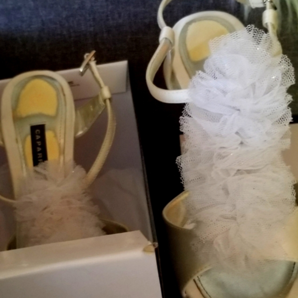 Caparros White and Gold Women's Sandals